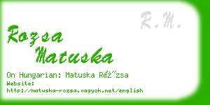 rozsa matuska business card